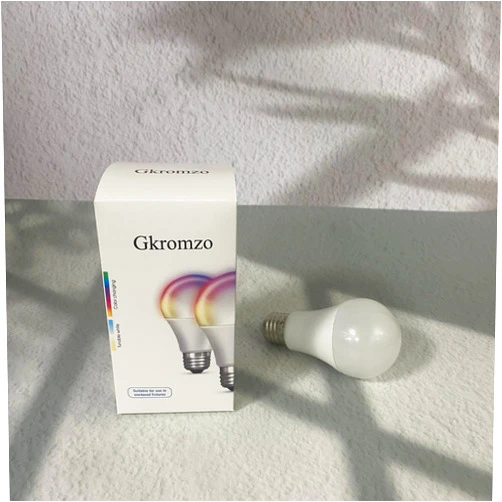 Gkromzo LED light bulbs, Electric Smart Light Bulbs with RGB Color Changing and Tunable White, 2.4Ghz WiFi Light Bulbs, No Hub Needed,Dimmable 60 Watt = LED 9W