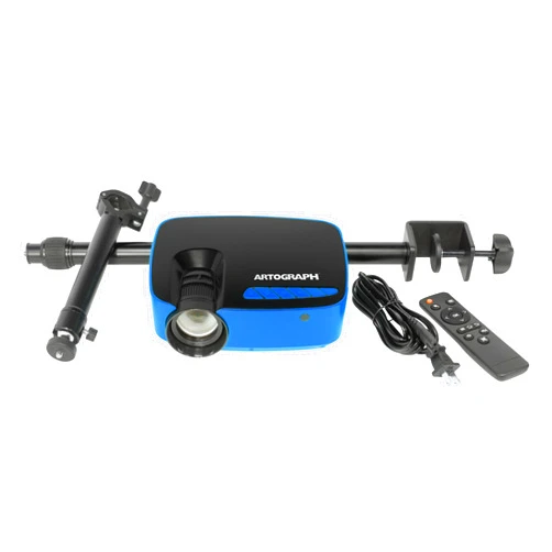 Artograph Smart HD Digital Art Projector, Wi Fi, Focus Clamp Stand, Flare 100, Blue/Black - Mini Portable Projector Screen System for Artists