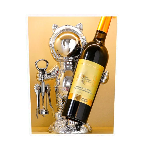 IMZLHER Wine Rack, Astronaut Decorative Wine Rack, Wine Bottle Rack, Gift for Figurine Lovers,Silver, 66039917-SILVER