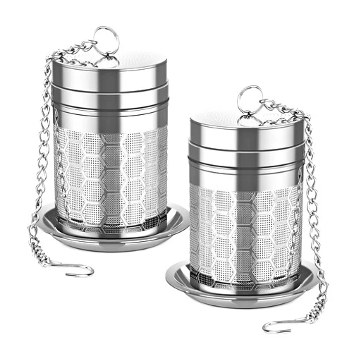 LULLATTI Tea Infusers for Loose Tea, (2 Pack) 18/8 Stainless Steel Tea Strainer Set, Extra Fine Mesh Tea Steeper for Brew Tea, Spices & Seasoning