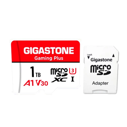 Gigastone [Gigastone] 1TB Micro SD Card, Gaming Plus, up to 150MB/s, MicroSDXC Memory Card for Nintendo-Switch, Steam Deck, 4K Video Recording, UHS-I A1 V30 U3 C10, with Adapter