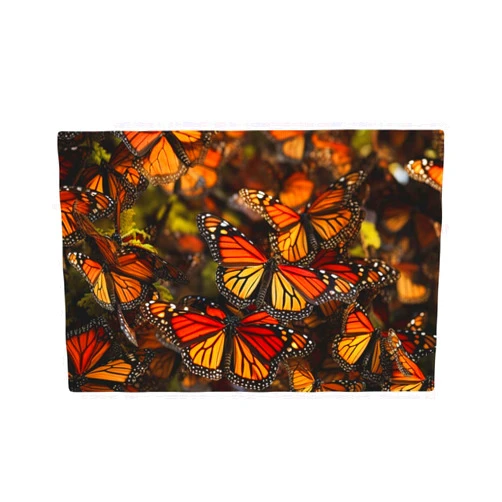 OPSREY Monarch Butterflies Print Placemat Table Mats Heat Resistant Washable Linen Place Mats Set for Kitchen Dining Patio