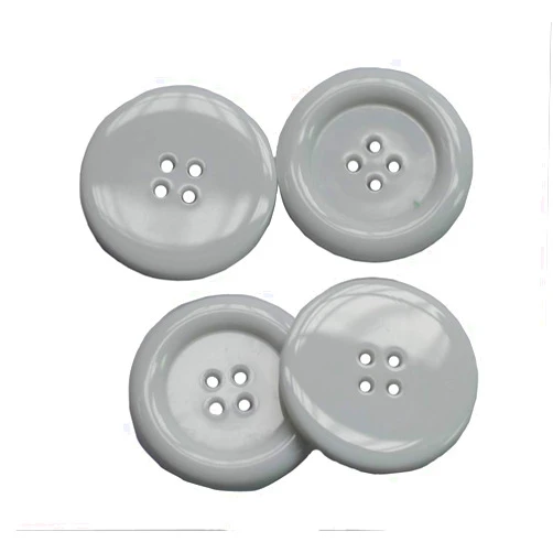 LYRACCES Wholesale Lots 7pcs Huge Extra Large Big Small-Brimmed Sewing Fasteners Flatback Resin Buttons 50mm 1.97 Inches (White)
