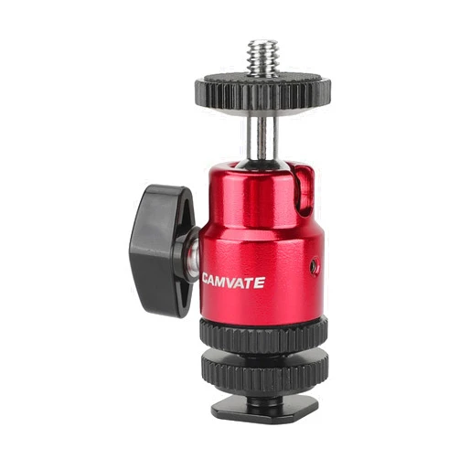 CAMVATE Ball Head Support (Red) with Double End 1/4