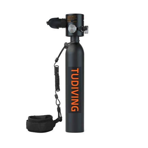 TUDIVING-0.5L Mini Scuba Tank,Reusable Dive Portable Lungs,Support 5-10 Minutes Underwater Breathing Lung Tank