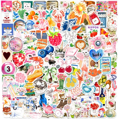 JENMLO 200PCS Y2K Aesthetic Stickers, Coquette Girl Aesthetic Stickers, Coquette Room Decor Vintage，Cute Vinyl Waterproof Stickers for Laptop Water Bottle Cell Phone Skateboard Luggage