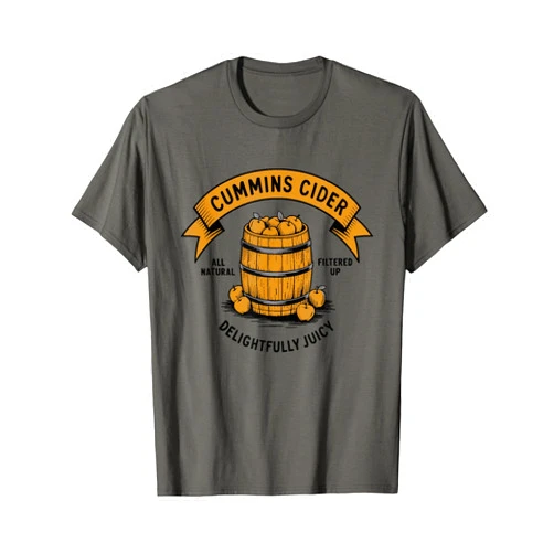 Trendy Funny Inappropriate Graphic Novelty Apparel Cummins Cider Funny Mens T-Shirt