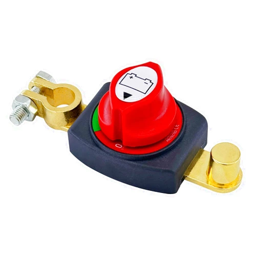 Ampper Top Post Battery Disconnect Switch, 12-48 V Battery Power Cut Master Switch Disconnect Isolator for Car, Vehicle, RV and Boat (Negative, On/Off)