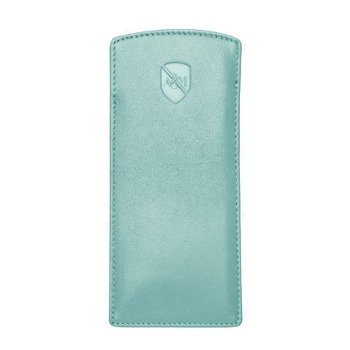 ALLEN & MATE Real Leather Glasses Case Slim Soft Pouch Sleeve for Reading Spectacles with Glass Cleaning Cloth