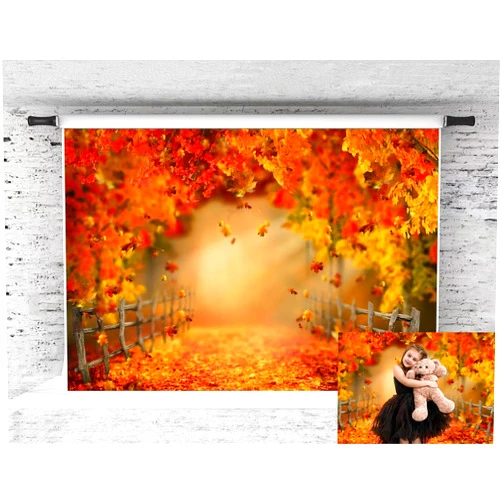 Kate Fall Backdrops, Kate Thanksgiving Photography Backdrops, Autumn Falling Leaves Photo Background, 7x5ft