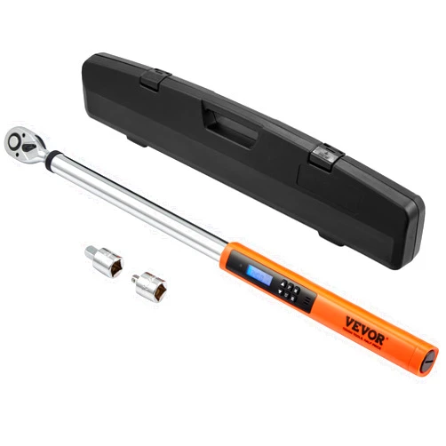 VEVOR 1/2 Digital Drive Torque Wrench Kit, 25-250ft.lb/34-340n.m, Accurate to 2%, LED Display, Chrome Vanadium Steel