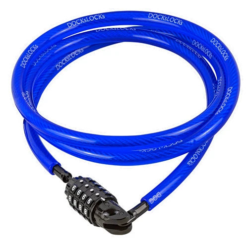 DocksLocks Weatherproof Straight Security Cable Lock (5ft to 25ft lengths) with Resettable Combination, Anti-Theft Protection for Kayak, Bike, Paddleboard, Scooter, Equipment, Bicycles and More 5ft