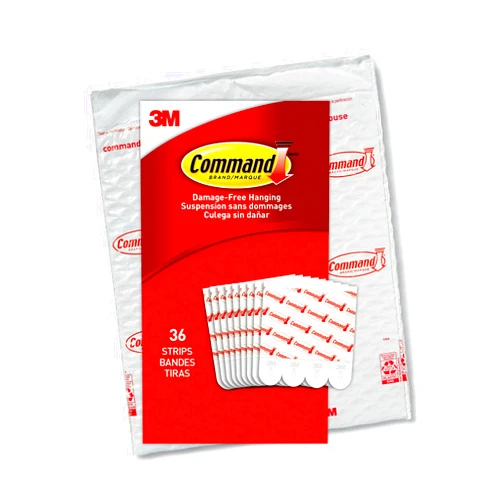 Command Medium Refill Adhesive Strips, Damage Free Hanging Wall Adhesive Strips for Medium Indoor Wall Hooks, No Tools Removable Adhesive Strips for Living Spaces, 36 White Command Strips
