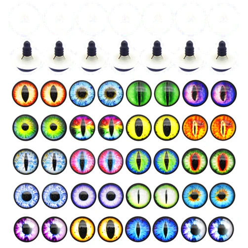 JJGQAZ 16 Pairs Dragon Eye Safety Eyes with Washer for Stuffed Animal Eyes Amigurumi Crochet Toy Craft Eyes for Teddy Bear Doll Making Supplies (24MM)