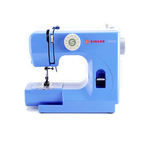 SINGER M1000 Lightweight & Portable Sewing Machine With 32 Stitch Applications, LED Light & Top drop-in bobbin for Hems | Great for Mending - Blue