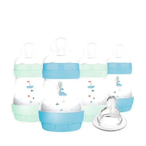 MAM Easy Start Anti-Colic Baby Bottle, Slow Flow, Breastfeeding-Like Silicone Nipple Bottle, Reduces Colic, Gas, & Reflux, Easy-to-Clean, BPA-Free, Vented Baby Bottles for Newborns, 0-3 Months