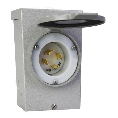 Reliance Controls Generators Up to 7,500 Running Watts PB30 30-Amp NEMA 3R Power Inlet Box, Gray
