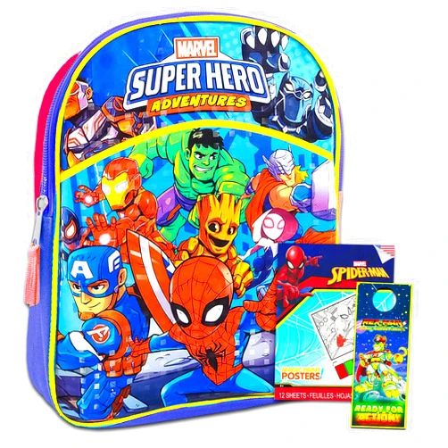 Marvel Super Hero Adventures Mini Backpack - 3 Pc Bundle With 11