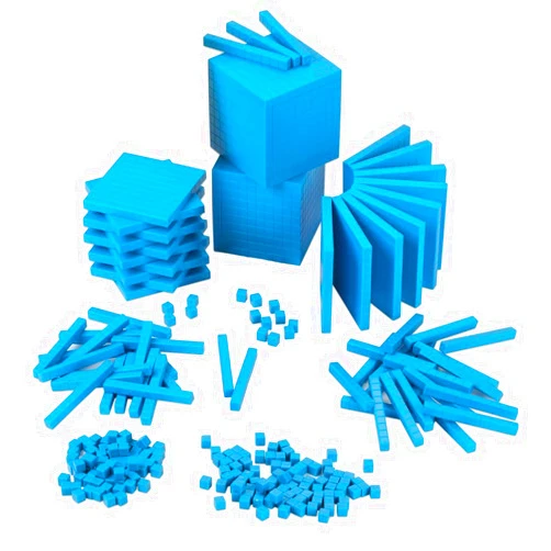 EAI Education Base Ten Intermediate Classroom Set, Blue Plastic | Early Learning Math Manipulative for Counting, Number Concepts and Place Value - 844 Pieces