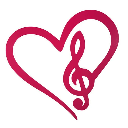 WickedGoodz Custom G Cleft Heart Vinyl Decal - Music Bumper Sticker, for Tumblers, Laptops, Car Windows - Personalized Musical Gift