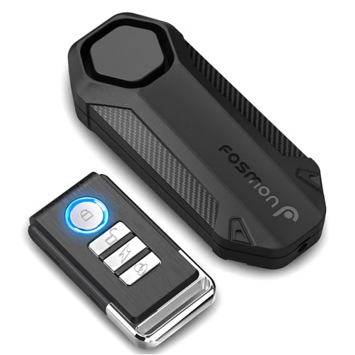 Fosmon 113db Bike Alarm with Remote, Motion Sensor Bicycle SOS Alarm, IP65 Waterproof Anti Theft Alarm System, Wireless Siren for E-Bike, Motorcycle, Scooter, Cart, Trailer