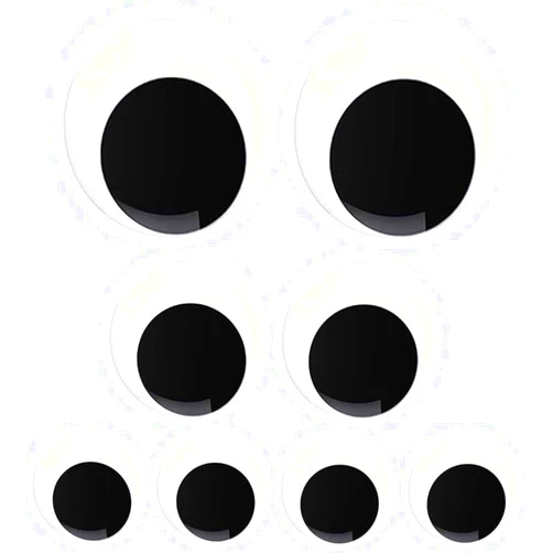 TrlaFy Giant Wiggle Googly Eyes with Self Adhesive Large Black Plastic Eyes for Crafts 2 Inch 3 Inch 4 Inch Set of 8
