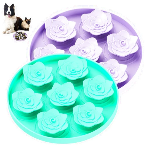TUCANA 2PCS Lick Mat for Dogs & Cats, Stable Slow Feeding Pad with Suction Cups, Licking Treat Mat, Anxiety Relief, Build Healthy Good Eating Habit (Flower Pack of 2)