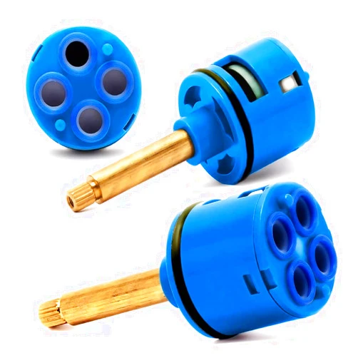 AlexL Shower Faucet Cartridge Replacement Ceramic Valve 4 Way Brass Diverter D 37mm L 40mm