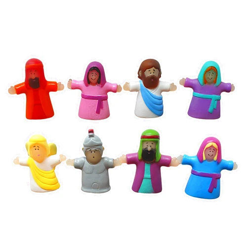 Needzo Finger Puppets with Script for Story Telling, Religious Sunday School Activity, 8 Pieces