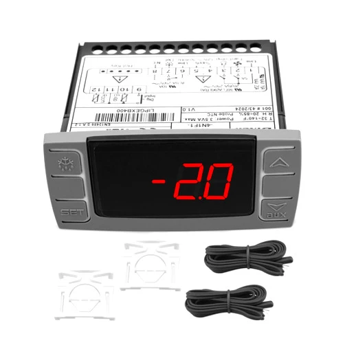 YIGUCS Fit for Dixell XR06CX-4N1F1 Temperature Controller with Temperature Sensing Probe，Digital Thermostat Controller Fit for 120V 50-60hz Commercial Refrigerators/ Freezer