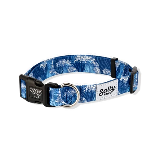 Shaka's Salty Paws Boy & Girl Dog Collar Small Medium Large (Large Dog Collar Adj. 18