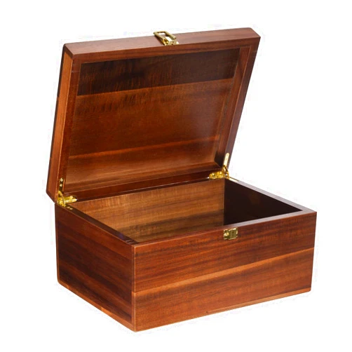 WHSLILR Large Wooden Keepsake Box - Wood Storage Box Decorative Boxes with Lid for Storing Keepsake Memory Gift, 11 IN Decorative Boxes for Home Decor-WB004- Large