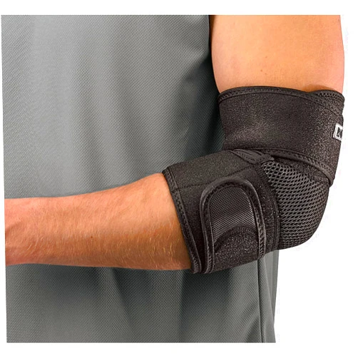 MUELLER Sports Medicine Adjustable Elbow Support Sleeve, Elbow Pain Relief Brace for Men and Women, Black, One Size