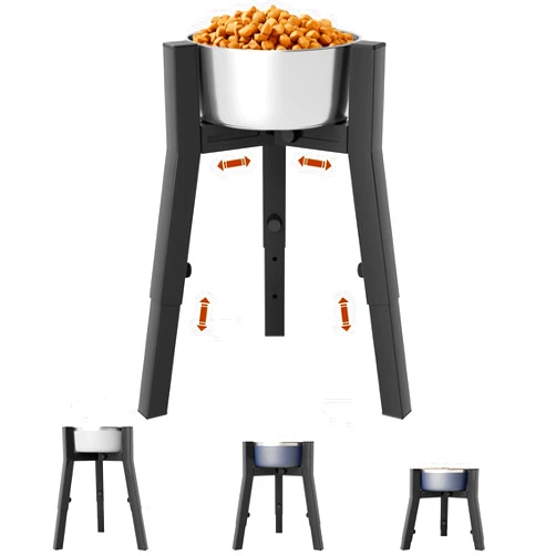 TIDANT Dog Bowl Stand for Large Dogs, Adjustable Width & Height, Elevated Dog Bowls for 7-10.7