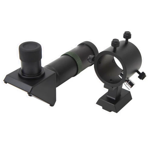 Sanpyl Right Angle Viewfinder, 30mm Large Aperture Finderscope, 120mm Focal Length 6X Magnification Right Angle Correct Image Optical Finder, Metal Bracket, for Astronomical Telescope