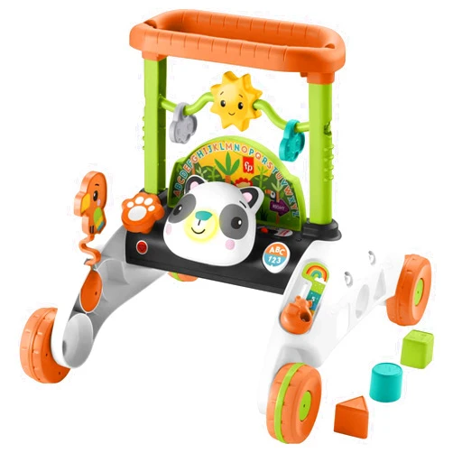 Fisher-Price Baby & Toddler Toy 2-Sided Steady Speed Panda Walker with Smart Stages Learning & Blocks for Ages 6+ Months