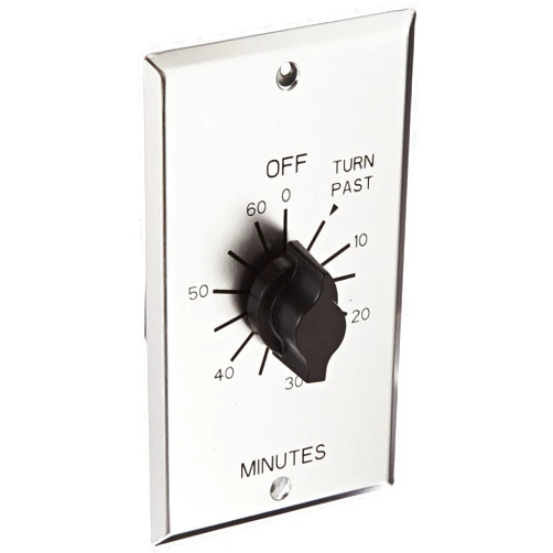 NSI TORK C560M Spring-Wound In-Wall Twist Timer with Commercial Style Metal Plate and 60-Minute Length for Automatic Shutoff of Motors or Lights