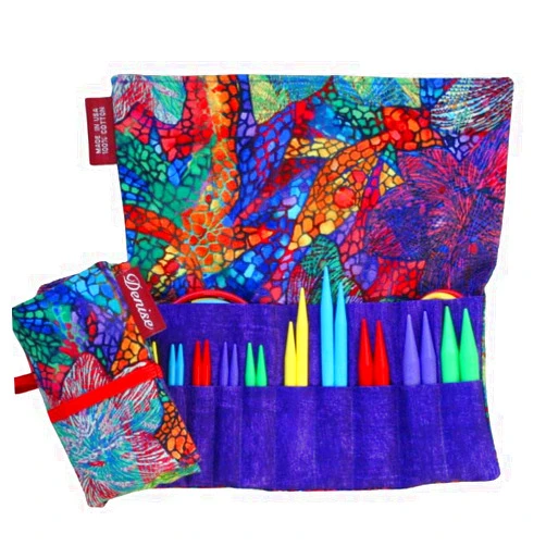 Denise Interchangeable Knitting & Crochet Denise2Go Interchangeable Knitting Needles, Sharp Short Tips Complete (US5-15) (Daylily)