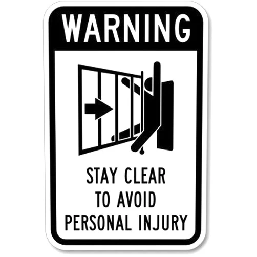 PAUOMNUN BGOJM Warning Automatic Gate, Stay Clear to Avoid Personal Injury (Sliding gate Symbol) Sign, 8