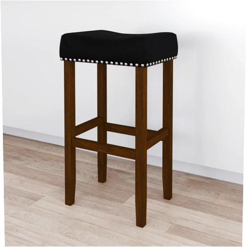 Nathan James Hylie Nailhead Wood Pub-Height Kitchen Counter Bar Stool 29