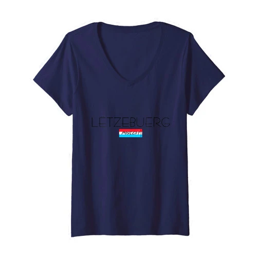 MOIEN by PENTAMOBY Womens Lëtzebuerg Luxembourg City Travel Holiday City trip Culture V-Neck T-Shirt