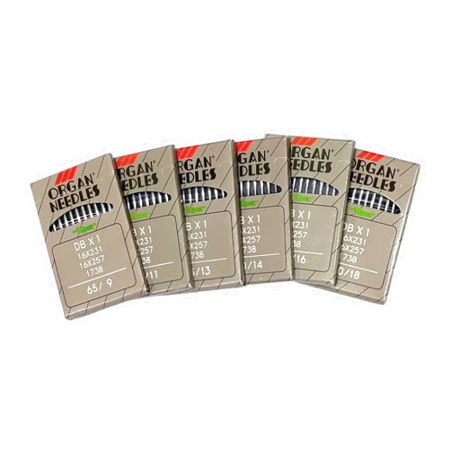 AMORNPHAN 60 PCS Organ Industrial Single Needle DBX1 in Assorted Sizes 9,11,13,14,16,18 Japan Organ Sewing Machine Needles Compatible with/Replacement for JUKI Brand DDL Model and Much More