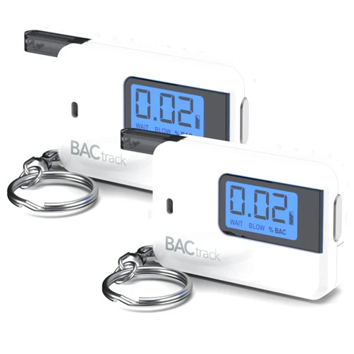 BACtrack Go Keychain Breathalyzer - White (2 Pack) | Ultra-Portable Pocket Keyring Alcohol Tester for Personal Use