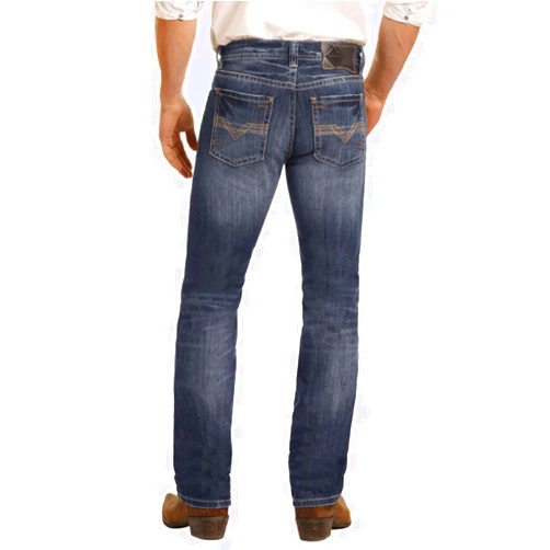 Westmoor MFG. CO/ Panhandle Slim Rock & Roll Denim Men's Dark Vintage Revolver Slim Straight Jeans RRMD1RR2SD 35x34