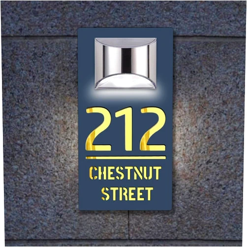 FERATORS Personalized Solar Address Sign Lighted House Numbers for Outside Custom House Numbers and Address Sign LED Illuminated Address Numbers for House Waterproof Address Plaque for Home Street Yard Garden