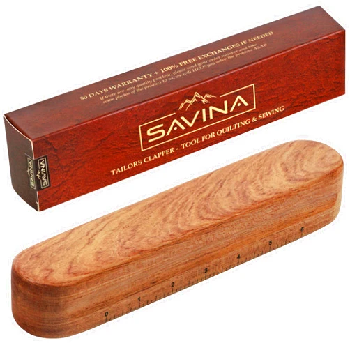 Savina Tailors Clapper for Quilting, Hard Wood Professional Multipurpose Durable for Seam Ironing, Flattening Tool. Great for Setting Fabric Folds, Accenting, Clothing Wrinkle Sewing.