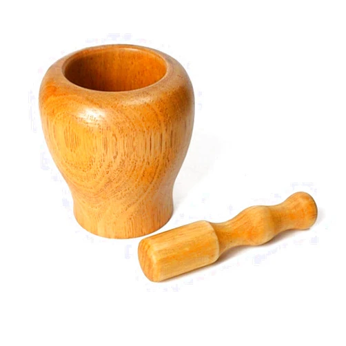 YTTSXAD Mortar Pestle Set Mortar and Pestle Solid Wood Mortar and Pestle Set with Spice Grinder Kitchen Cooking Tools