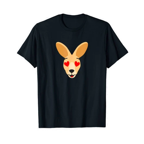 Australien Beuteltiere lustige Beuteltier Sprüche Kangaroo face with heart in eyes funny Australia holiday T-Shirt