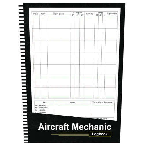 Emma Winn Aircraft Mechanic Logbook: AMT Technician log book for Airplane and Helicopter Repairs and Maintenance – 8.5” x 11” 100+ Pages