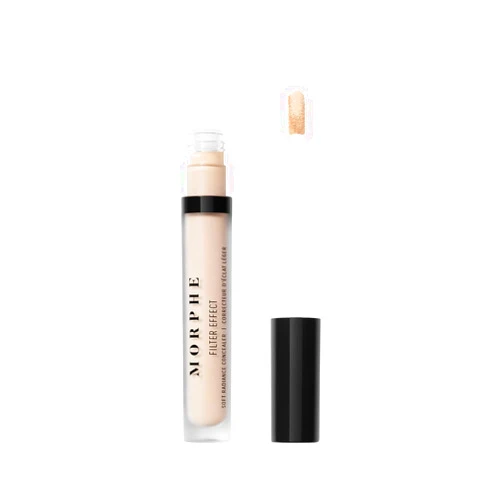 Morphe Filter Effect Soft Radiance Concealer - Buildable Coverage Liquid Concealer Face Makeup with Hyaluronic Acid & Pomegranate Extract & a Natural Radiant Finish - Light 4 (Warm) (0.12 fl oz)